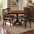 Pemberly Row 5-Piece Dining Table Set with Faux Leather Chairs in Cherry