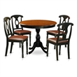 Pemberly Row 5-Piece Dining Table Set with Faux Leather Chairs in Cherry