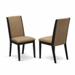 Pemberly Row 3-Piece Dining Table Set with Linen Fabric Chairs in Cherry