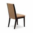 Pemberly Row 3-Piece Dining Table Set with Linen Fabric Chairs in Cherry