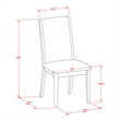 Pemberly Row 3-Piece Dining Table Set with Linen Fabric Chairs in Cherry