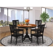Pemberly Row 5-Piece Dining Table Set with Cherry Top & Black Finish