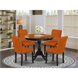 Pemberly Row 5-Piece Dining Table Set with PU Leather Chairs in Black