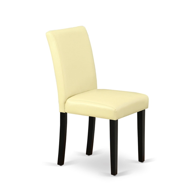 Pemberly Row 5-Piece Dining Table Set with Eggnog PU Leather Chairs