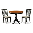 Pemberly Row 3-Piece Round Dining Table Set with Linen Fabric Chairs