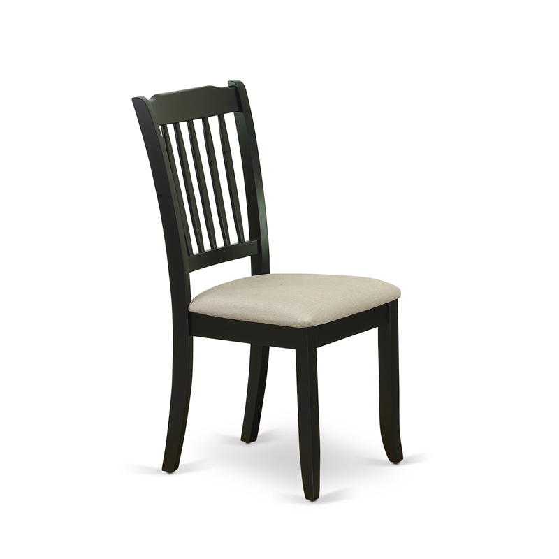 Pemberly Row 5-Piece Round Table and Linen Fabric Chair Dining Set