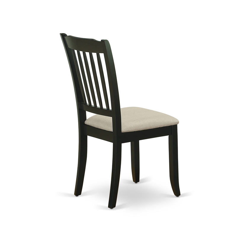 Pemberly Row 5-Piece Round Table and Linen Fabric Chair Dining Set