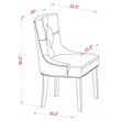 Pemberly Row Table with 2 Beige Linen Parsons Chairs in Cherry and Black