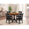 Pemberly Row 5-Piece Wooden Dining Set with Slatted Back Chairs in Black