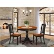 Pemberly Row 3-Piece Dining Table Set with Slatted Back Chairs in Cherry