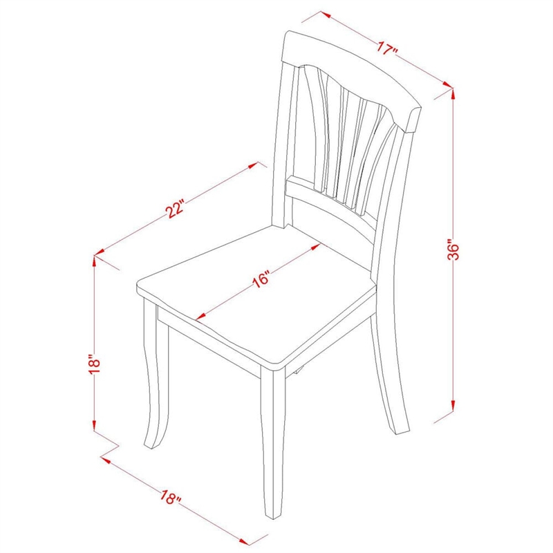 Pemberly Row 3-Piece Dining Table Set with Slatted Back Chairs in Cherry