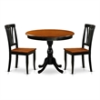 Pemberly Row 3-Piece Dining Table Set with Slatted Back Chairs in Cherry