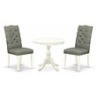 Pemberly Row 3-Piece Wood Dining Set in Linen White Finish