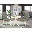 Pemberly Row 3-Piece Wood Dining Set in Linen White Finish
