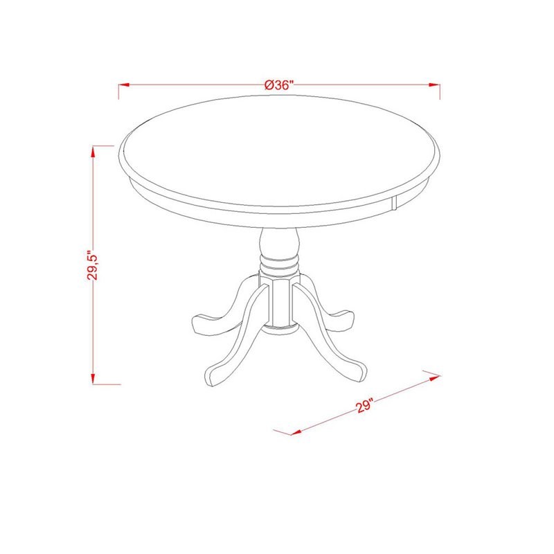 Pemberly Row 3-Piece Wood Dining Set in Linen White Finish