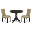 Pemberly Row 3-Piece Dining Set with Round Table in Cappuccino