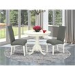 Pemberly Row 3-Piece Wood Dining Room Set in Linen White Finish