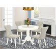 Pemberly Row 5-Piece Dining Set with Linen White and Doeskin Finish