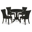 Pemberly Row 5-Piece Wood Dining Set in Wire Brushed Black