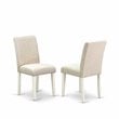 Pemberly Row 5-Piece Wood Dining Set in Linen White and Light Beige