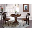 Pemberly Row 3-Piece Wooden Dining Set with Round Table in Mahogany