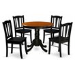 Pemberly Row 5-Piece Wooden Dining Set with Round Table in Black/Cherry