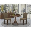 Pemberly Row 3-Piece Wood Dining Set with High Back Chairs in Mahogany
