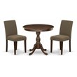Pemberly Row 3-Piece Wood Dining Set with High Back Chairs in Mahogany