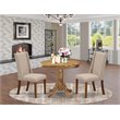 Pemberly Row 3-Piece Wood Dining Room Set in Natural Finish
