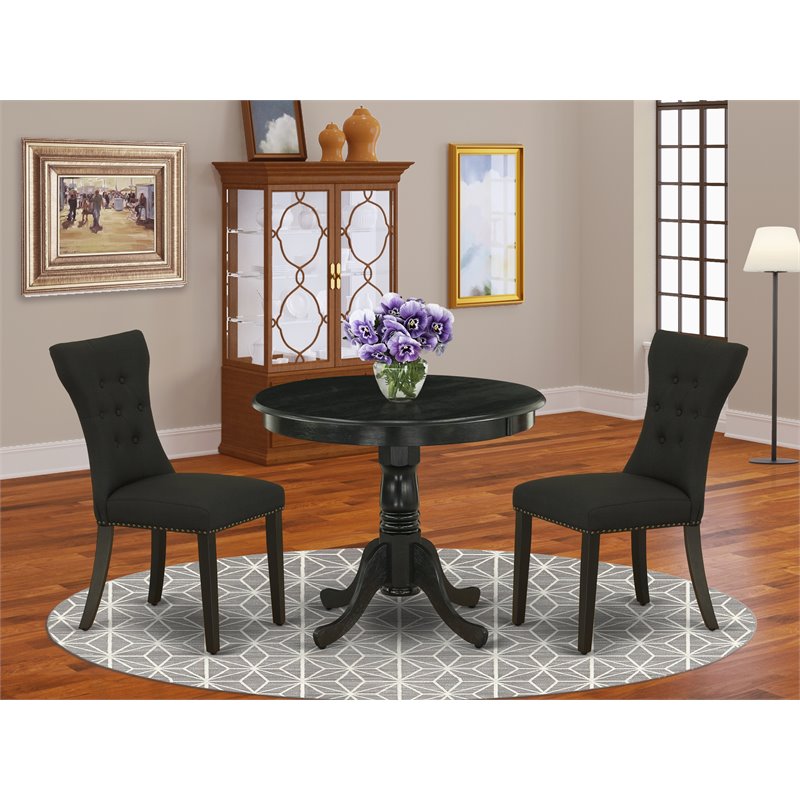 Pemberly Row 3-Piece Wood Kitchen Set in Wire Brush Black