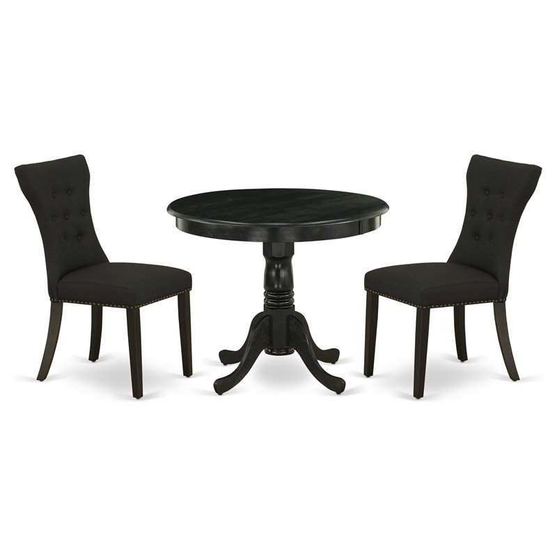 Pemberly Row 3-Piece Wood Kitchen Set in Wire Brush Black