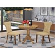 Pemberly Row 3-Piece Wood Dining Table Set in Natural Finish