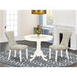 Pemberly Row 3-Piece Dining Set in Linen White/Doeskin