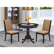 Pemberly Row 3-Piece Wood Dining Set in Black/Light Sable