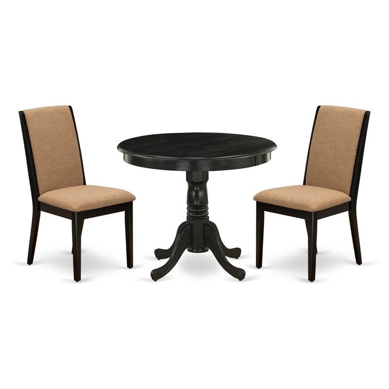 Pemberly Row 3-Piece Wood Dining Set in Black/Light Sable