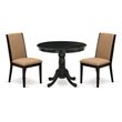 Pemberly Row 3-Piece Wood Dining Set in Black/Light Sable
