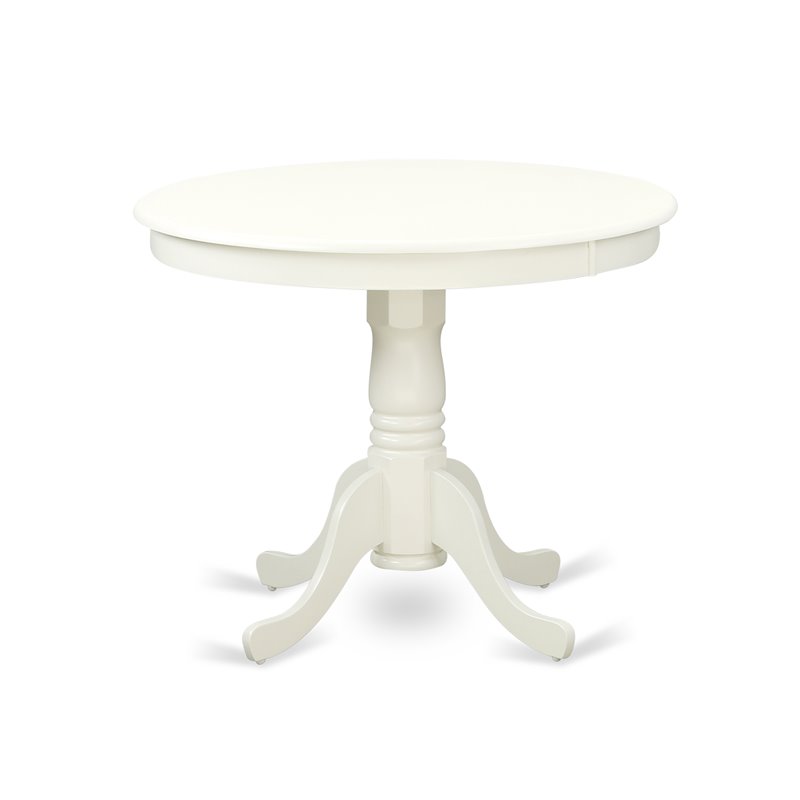 Pemberly Row 3-Piece Dining Set with Linen White Table and Fabric Chairs