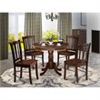 Pemberly Row 5-Piece Wooden Dining Set with Round Table in Mahogany