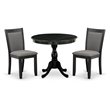 Pemberly Row 3-Piece Dining Set with Gotham Gray Upholstered Chairs