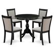 Pemberly Row 5-Piece Dining Set with Upholstered Wood Chairs in Shitake