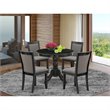 Pemberly Row 5-Piece Acacia Dining Set in Gotham Gray and Black Finish