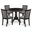 Pemberly Row 5-Piece Acacia Dining Set in Gotham Gray and Black Finish