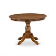 Pemberly Row 5-Piece Wood Dining Set in Acacia Walnut Finish and Gray Seats