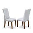 Pemberly Row 5-Piece Wood Dining Set in Acacia Walnut Finish and Gray Seats