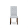 Pemberly Row 5-Piece Wood Dining Set in Acacia Walnut Finish and Gray Seats