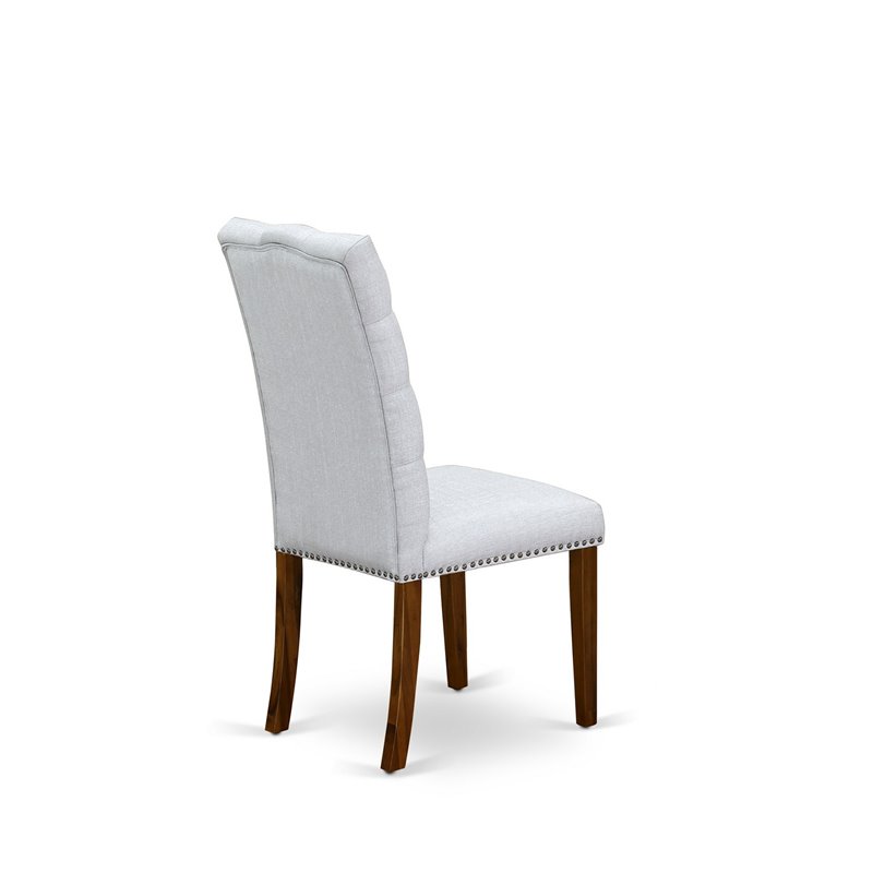 Pemberly Row 5-Piece Wood Dining Set in Acacia Walnut Finish and Gray Seats