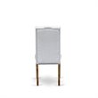 Pemberly Row 5-Piece Wood Dining Set in Acacia Walnut Finish and Gray Seats