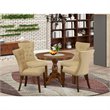Pemberly Row 5-Piece Walnut Dining Set with Brown Upholstered Chairs