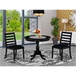 Pemberly Row 3-Piece Rubberwood Dining Set in Wire Brushed Black Finish