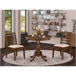 Pemberly Row 3-Piece Dining Set with Walnut Table and Light Tan Chairs